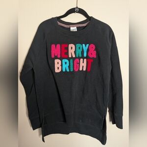 Royce Brand Women's Black Christmas Sweatshirt with Colorful Letters Size M
